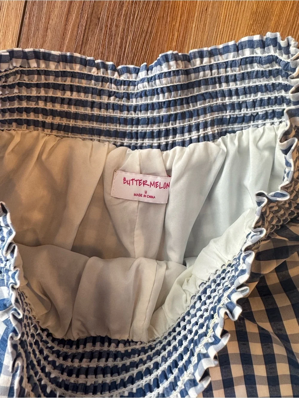 Blue gingham shorts